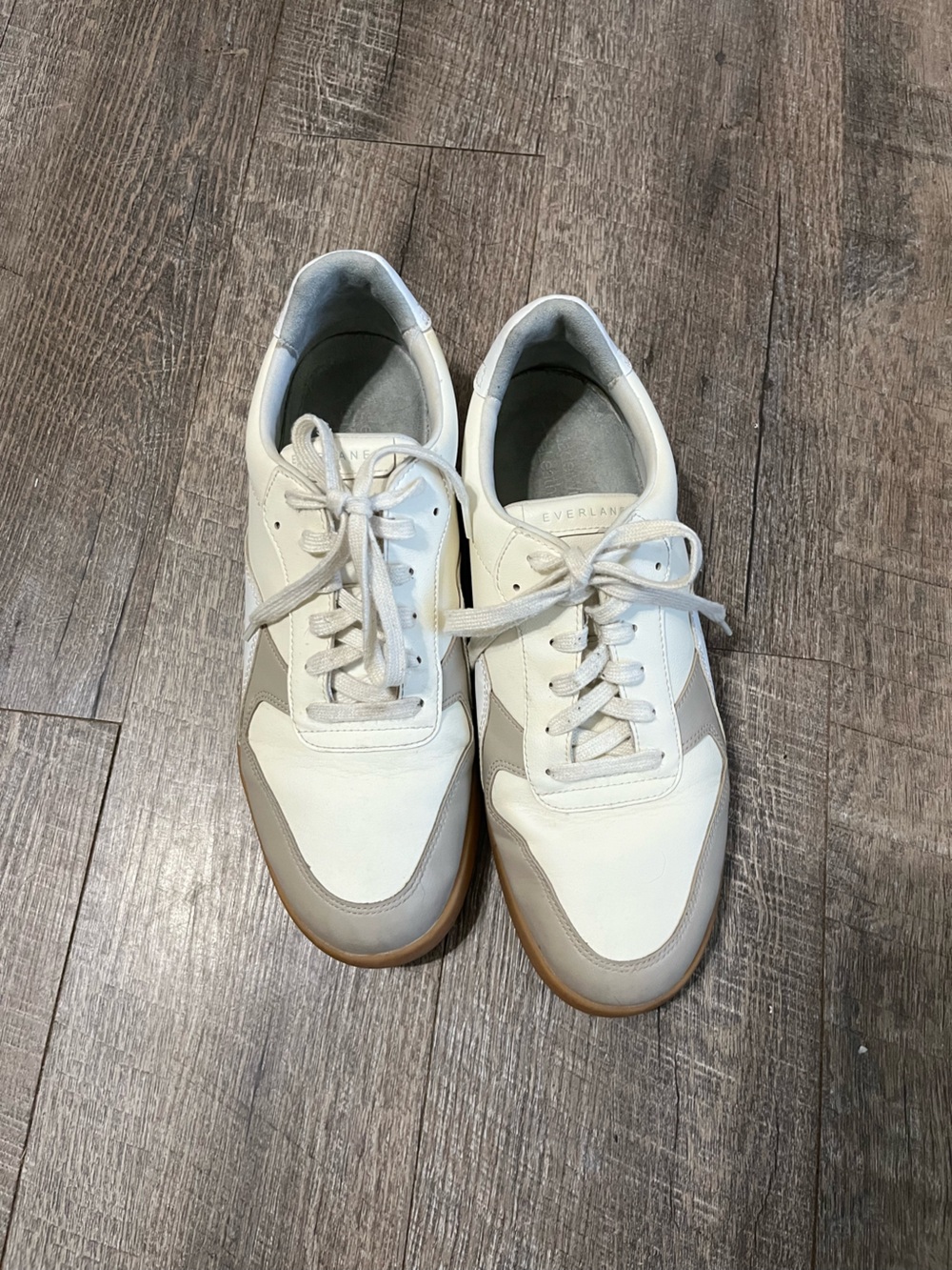 Everlane White and Gray Men's Leather Sneakers